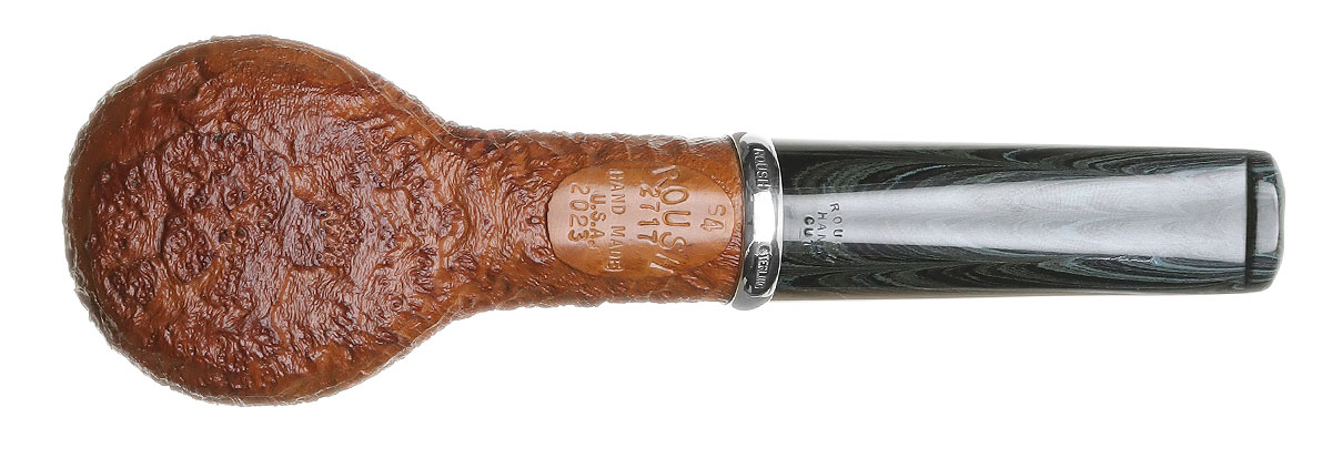 Larry Roush Sandblasted Natural Billiard with Silver (S4) (2717)