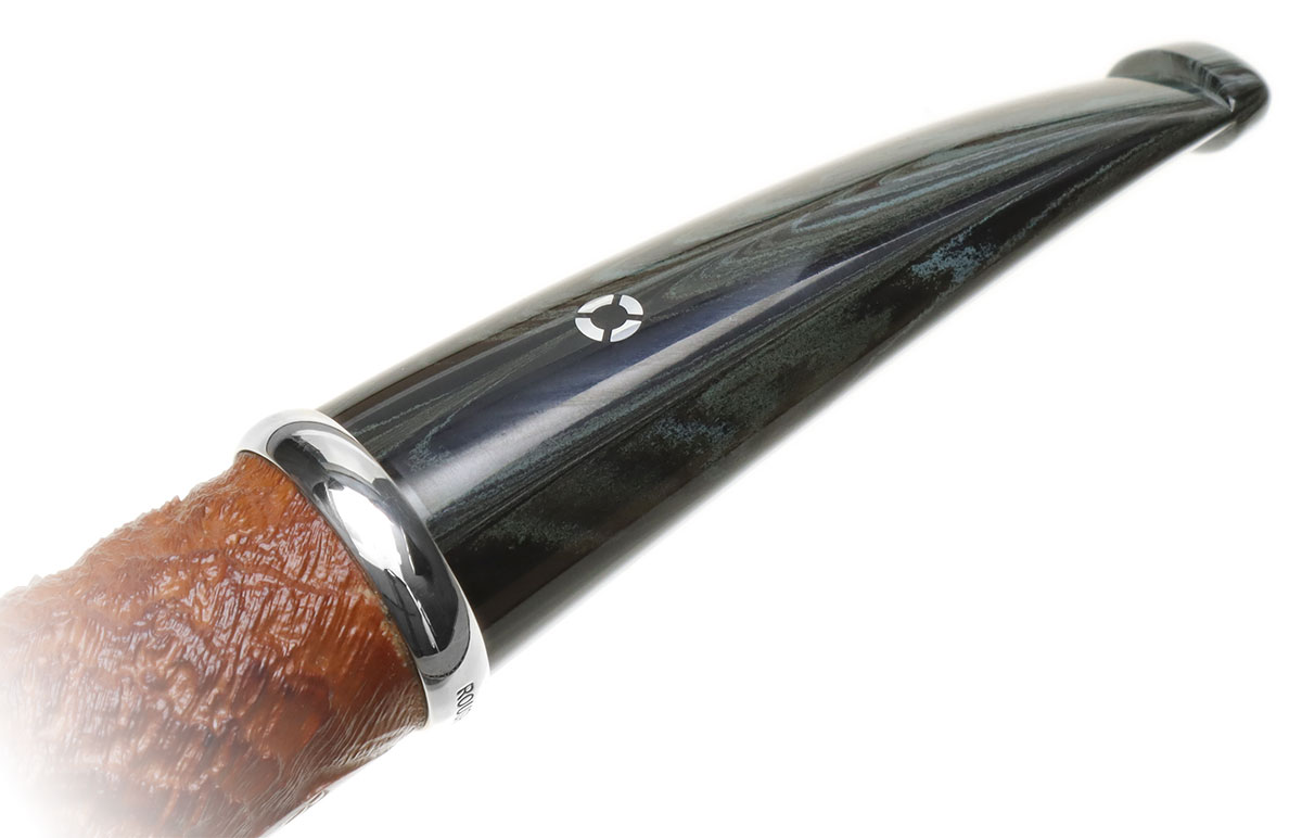 Larry Roush Sandblasted Natural Billiard with Silver (S4) (2717)