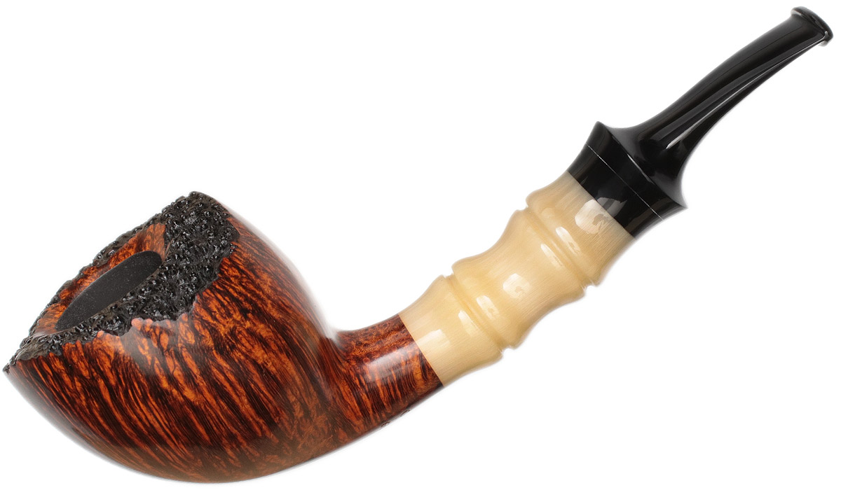 Cornelius Manz Smooth Bent Apple with Bamboo Carved Horn | Daily Reader