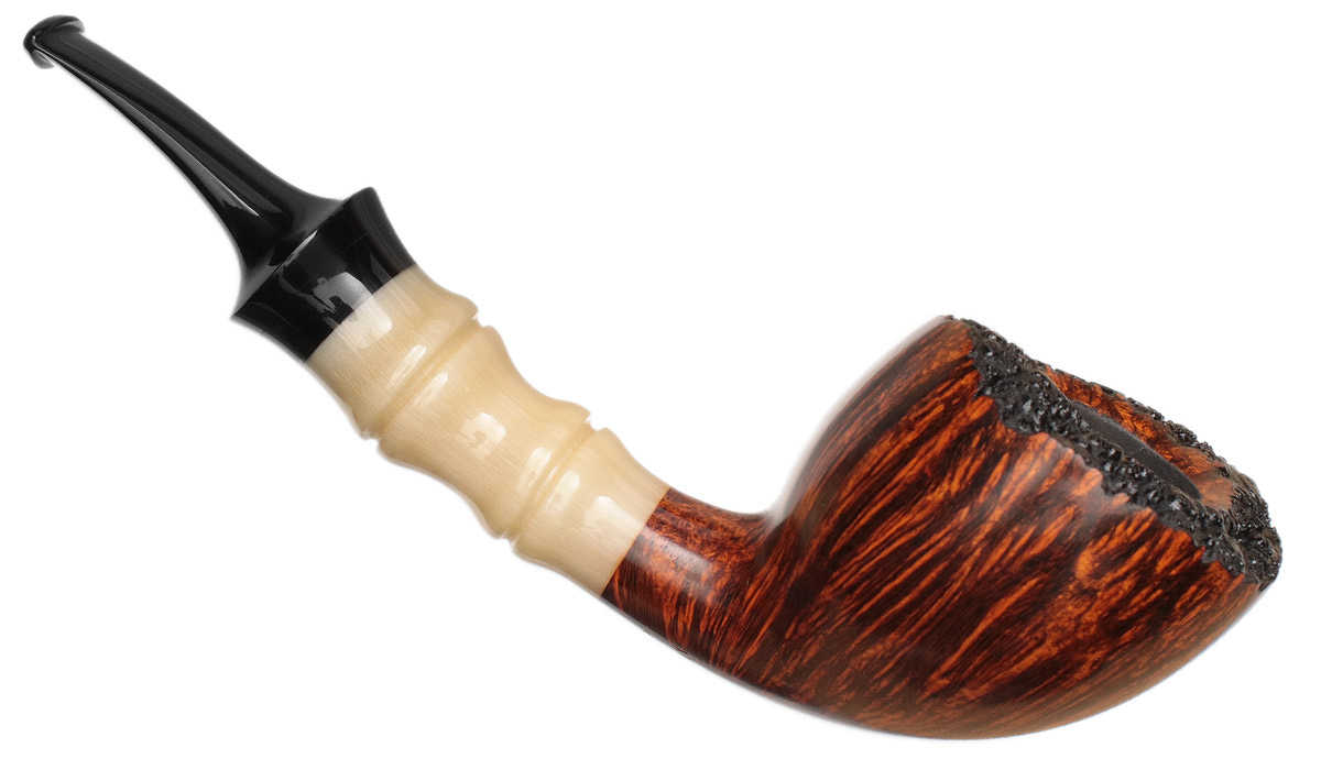 Cornelius M&auml;nz Smooth Bent Apple with Bamboo Carved Horn
