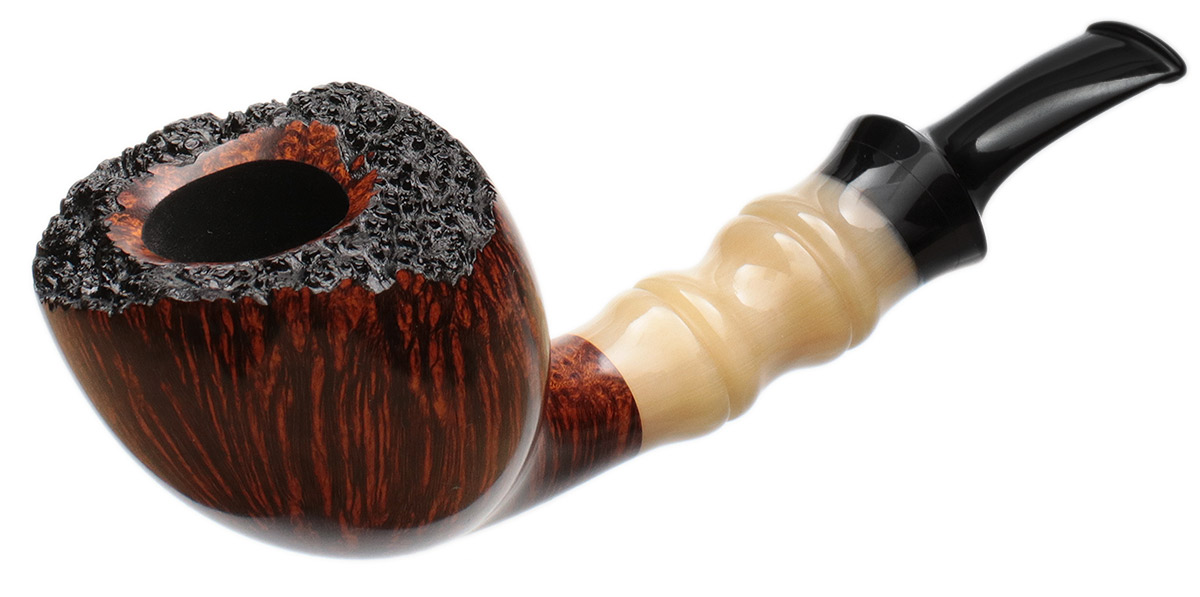 Cornelius M&auml;nz Smooth Bent Apple with Bamboo Carved Horn