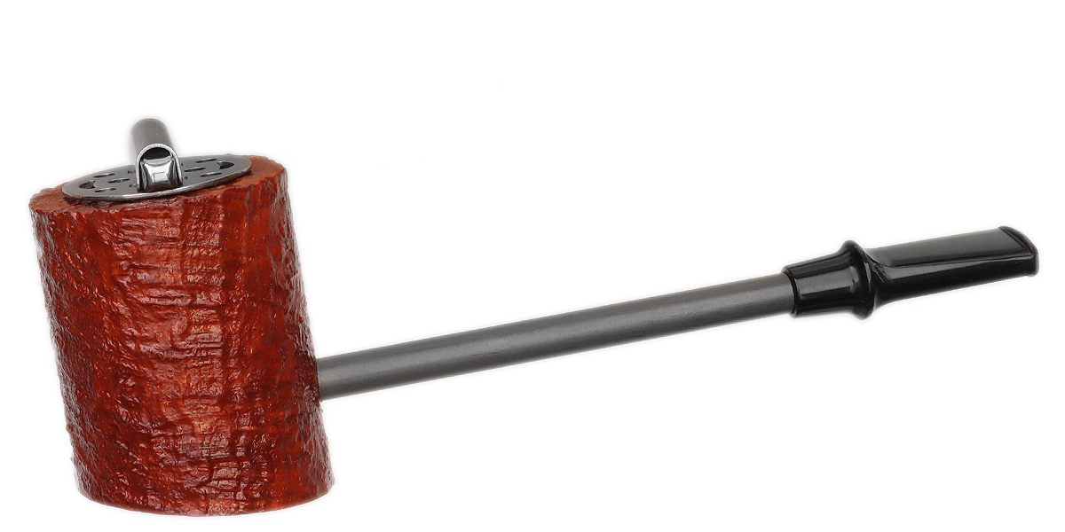 Eltang Basic: Orange Sandblasted Squat Poker with Wind Cap Tobacco Pipe