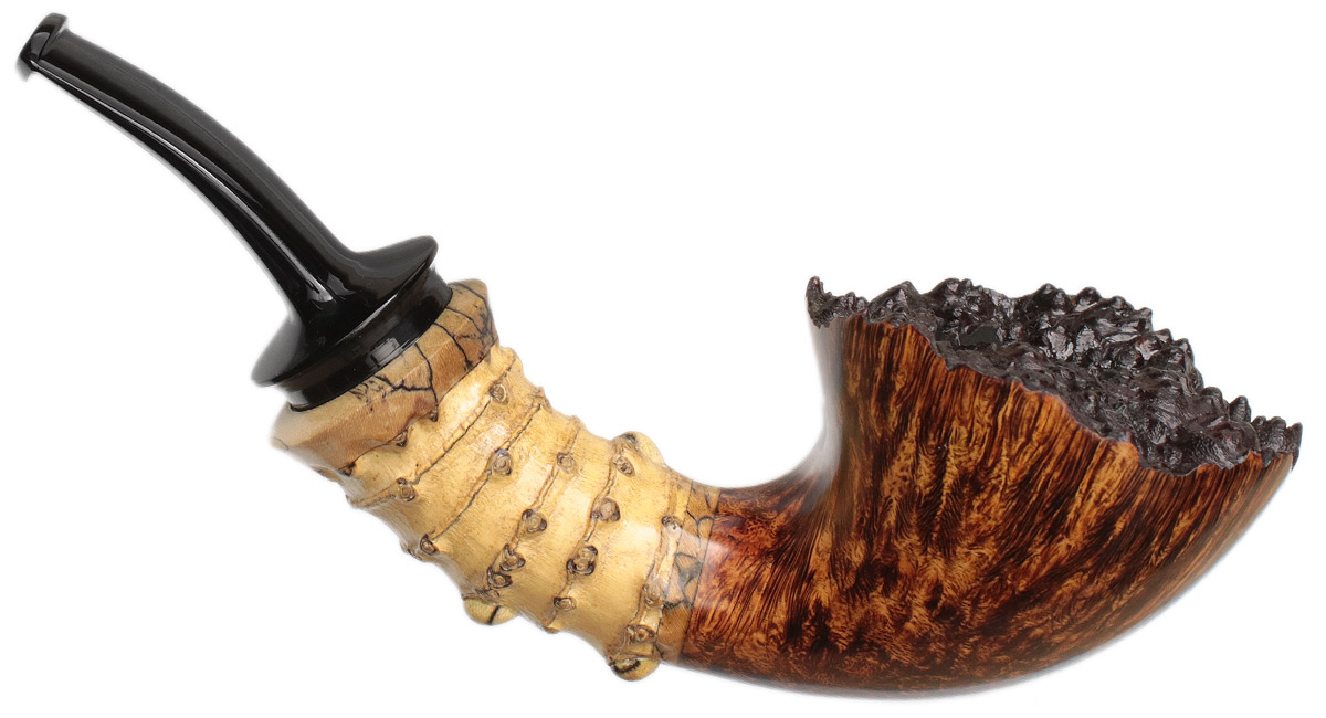 Yuwei Smooth Bent Dublin with Bamboo and Spalted Maple