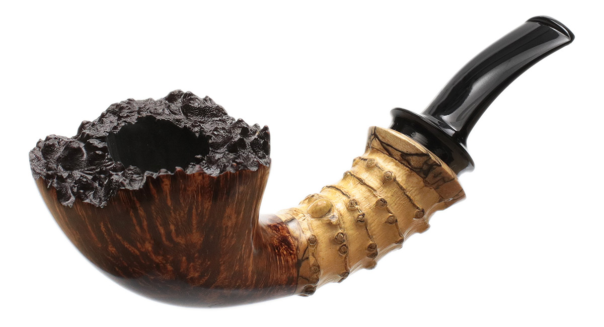 Yuwei Smooth Bent Dublin with Bamboo and Spalted Maple