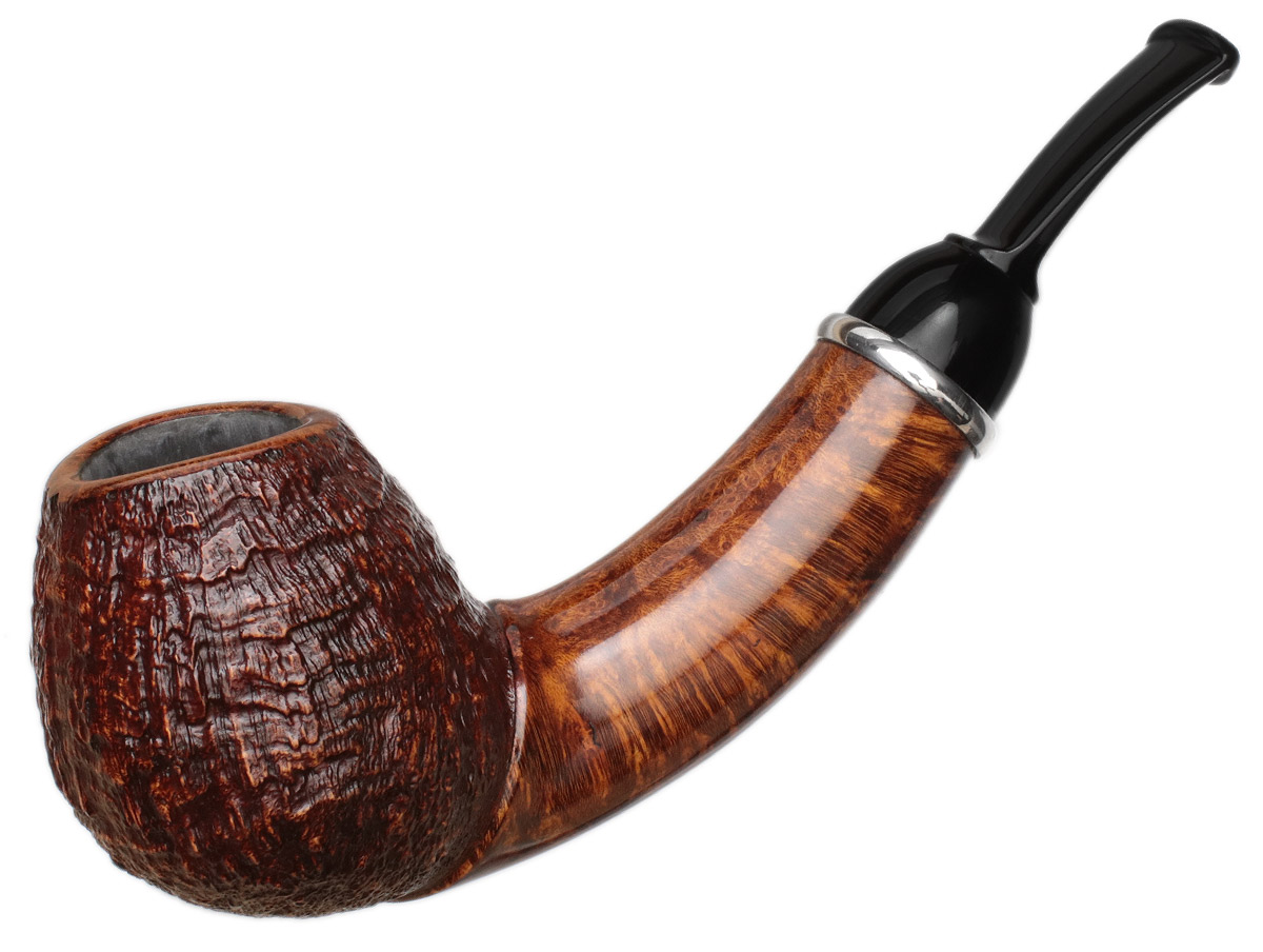 Yuwei Partially Sandblasted Bent Brandy with Silver