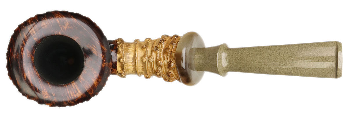 Yuwei Partially Rusticated Cherrywood with Bamboo and Horn