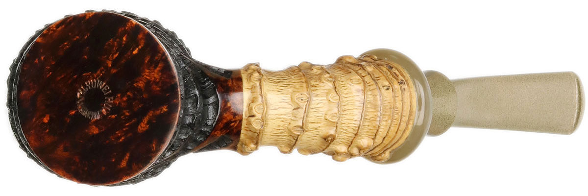 Yuwei Partially Rusticated Cherrywood with Bamboo and Horn