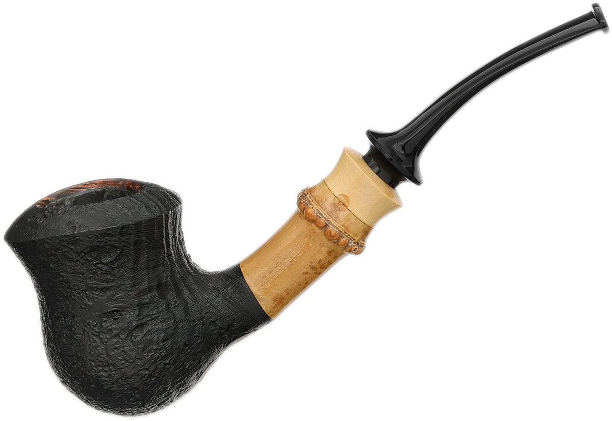 boxwood books news and tobacco Sandblasted Bo's Pot with Bamboo and Boxwood Tobacco Pipe