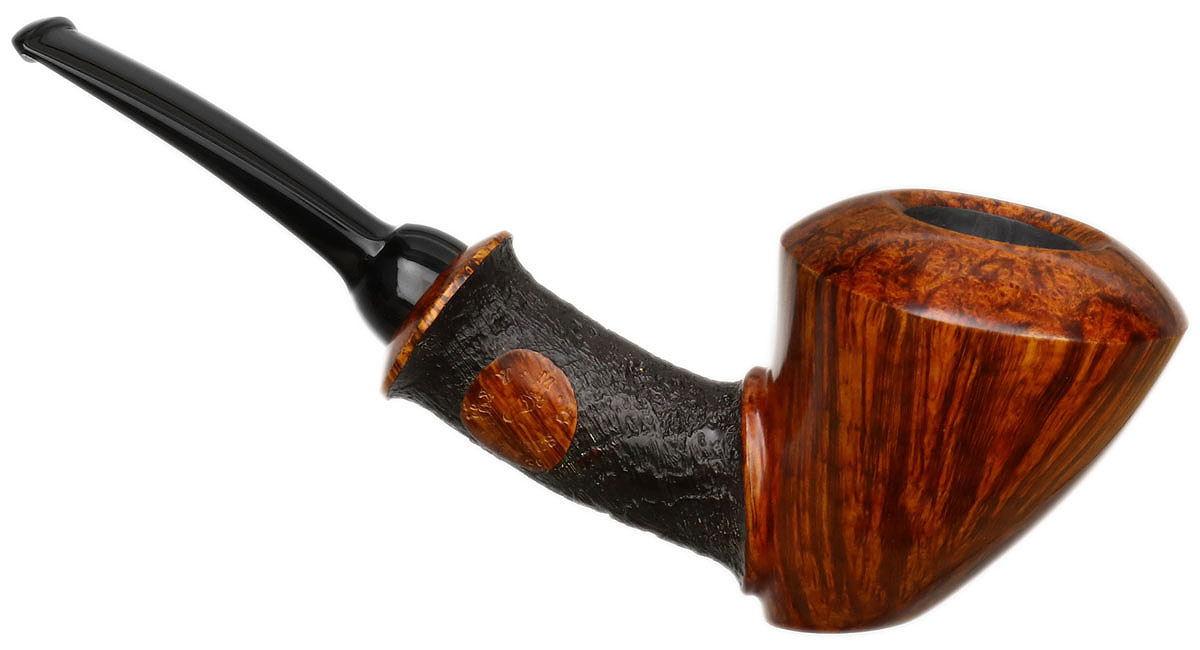 Yang Kun Partially Sandblasted Bent Dublin Sitter (Four Footprints) (2239)