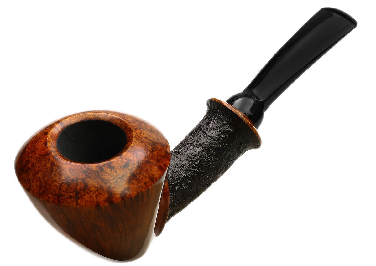 Yang Kun Partially Sandblasted Bent Dublin Sitter (Four Footprints) (2239)