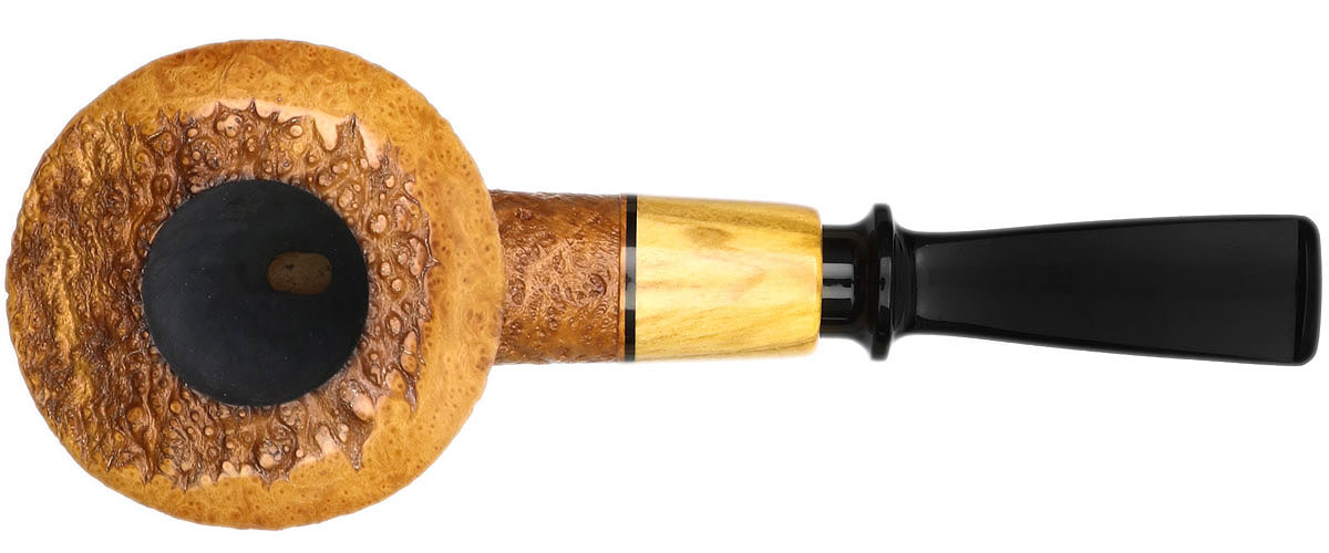 Yang Kun Sandblasted Bent Dublin with Olivewood (Four Footprints) (2233)