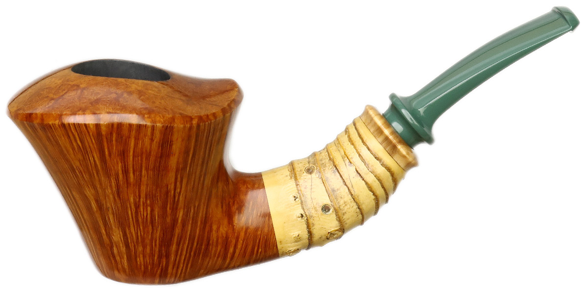 Yang Kun Smooth Bent Dublin with Bamboo and Olivewood (Signature) (2241)