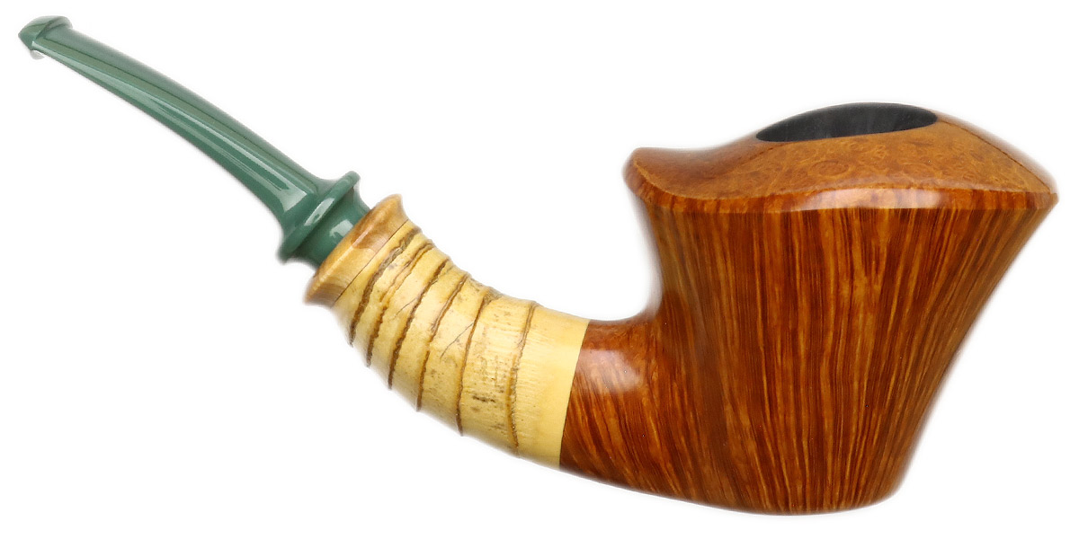 Yang Kun Smooth Bent Dublin with Bamboo and Olivewood (Signature) (2241)