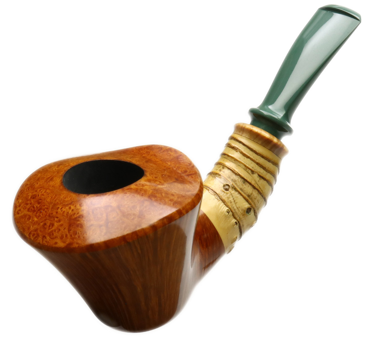 Yang Kun Smooth Bent Dublin with Bamboo and Olivewood (Signature) (2241)