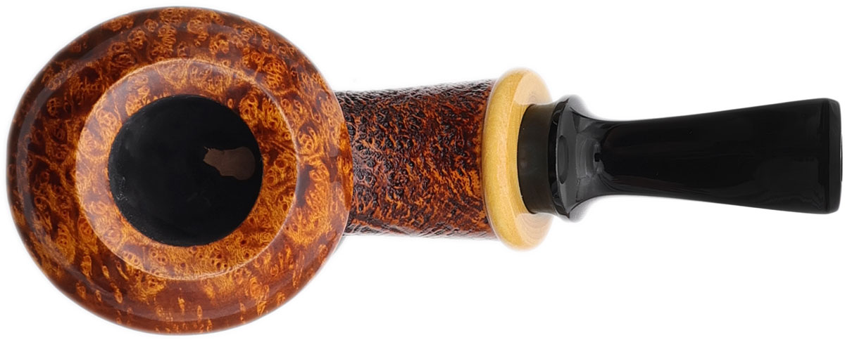 Yang Kun Two Pipe Set Smooth Tomato with Bamboo and Partially Sandblasted Bent Rhodesian with Boxwood (U24.3)