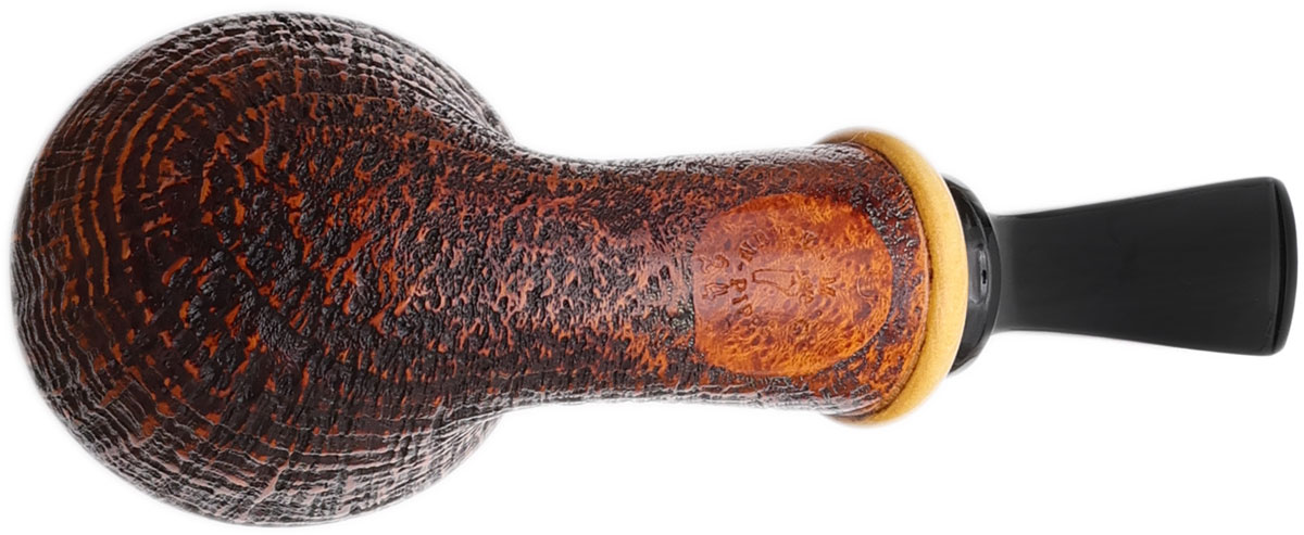 Yang Kun Two Pipe Set Smooth Tomato with Bamboo and Partially Sandblasted Bent Rhodesian with Boxwood (U24.3)