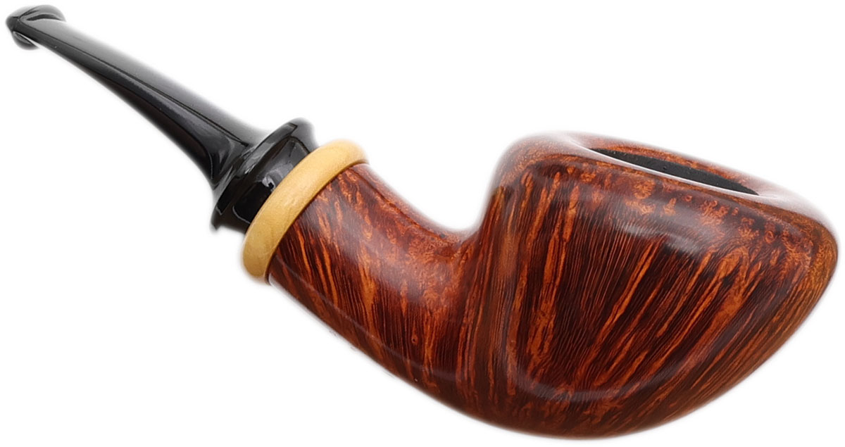 Yang Kun Two Pipe Set Smooth Acorn with Boxwood and Sandblasted Dublin with Bamboo (U24.4)