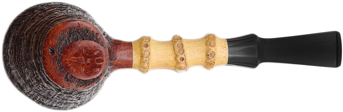 Yang Kun Two Pipe Set Smooth Rhodesian and Partially Sandblasted Dublin Sitter with Bamboo (U24.5) (2024)