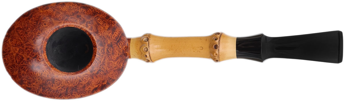 Yang Kun Two Pipe Set Smooth Bent Brandy with Bamboo and Partially Sandblasted Bent Dublin with Bamboo (U24.1)