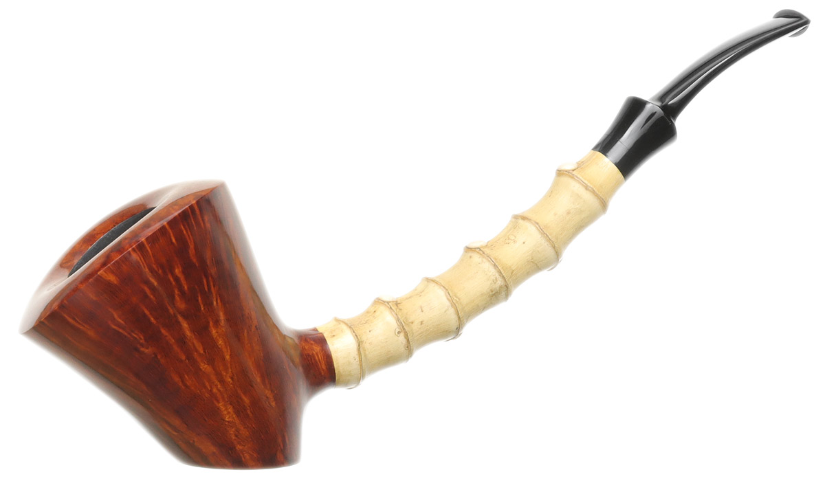 Trey Rice Smooth Bent Dublin Sitter with Bamboo and Mammoth | 10th Annual Global Pipe Making Exposition | Daily Reader