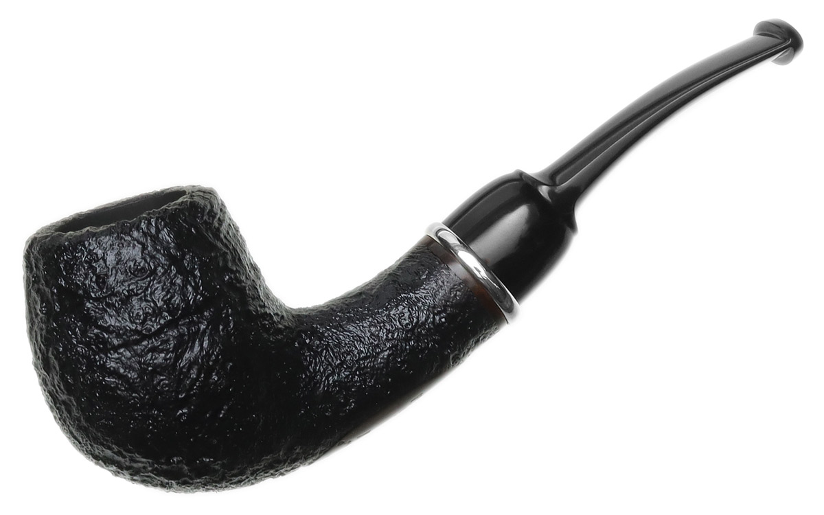 GH Zhang Dark Sandblasted Bent Apple with Silver (Ping Zhan) (08) (2023)