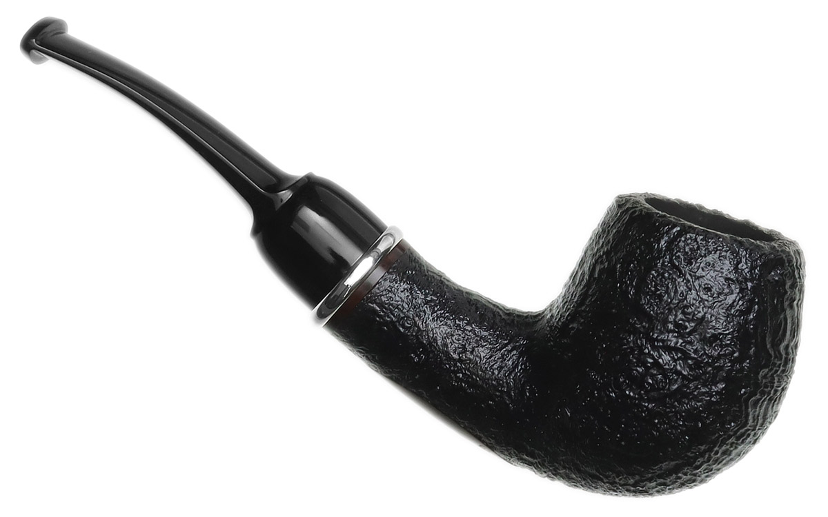 GH Zhang Dark Sandblasted Bent Apple with Silver (Ping Zhan) (08) (2023)