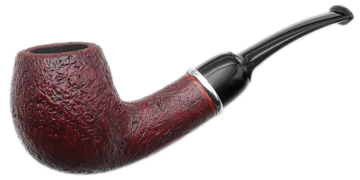 GH Zhang Red Sandblasted Bent Apple with Silver (Ping Zhan) (08) (2023)