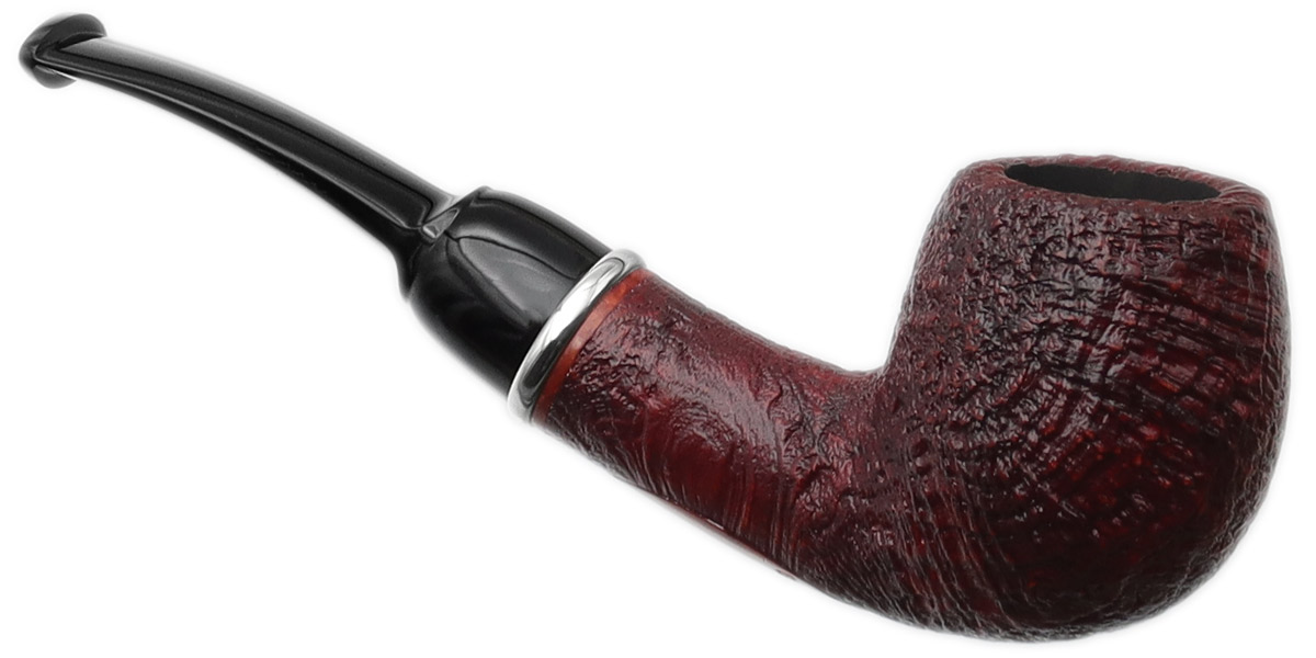 GH Zhang Red Sandblasted Bent Apple with Silver (Ping Zhan) (08) (2023)