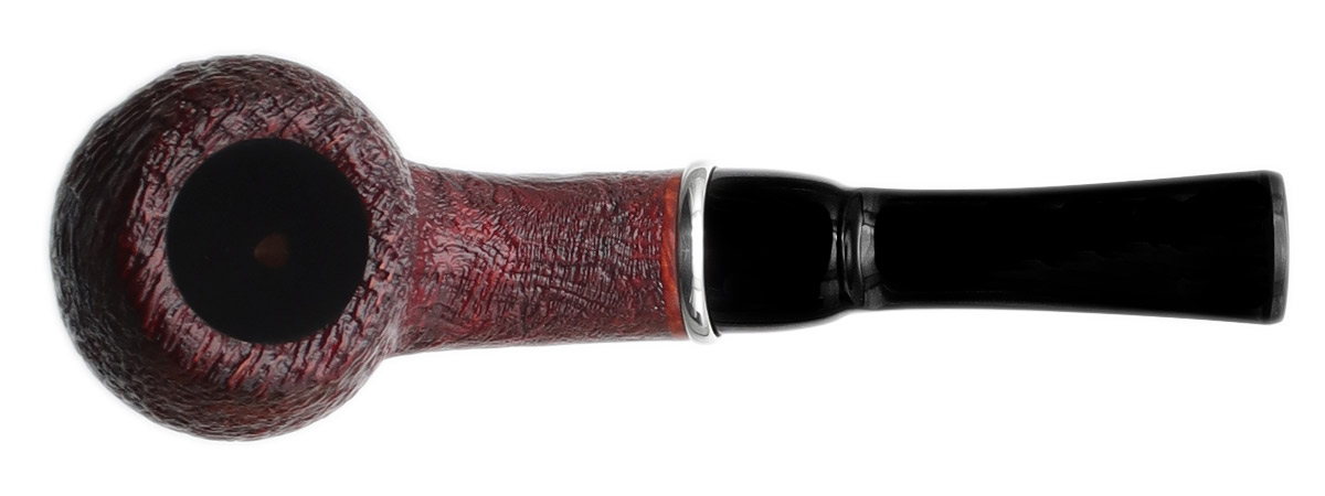 GH Zhang Red Sandblasted Bent Apple with Silver (Ping Zhan) (08) (2023)