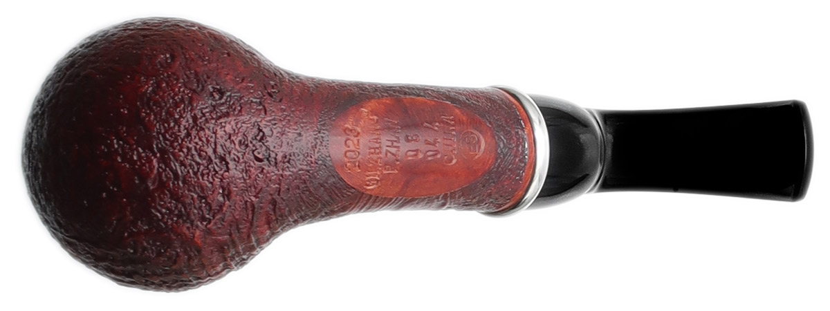 GH Zhang Red Sandblasted Bent Apple with Silver (Ping Zhan) (08) (2023)