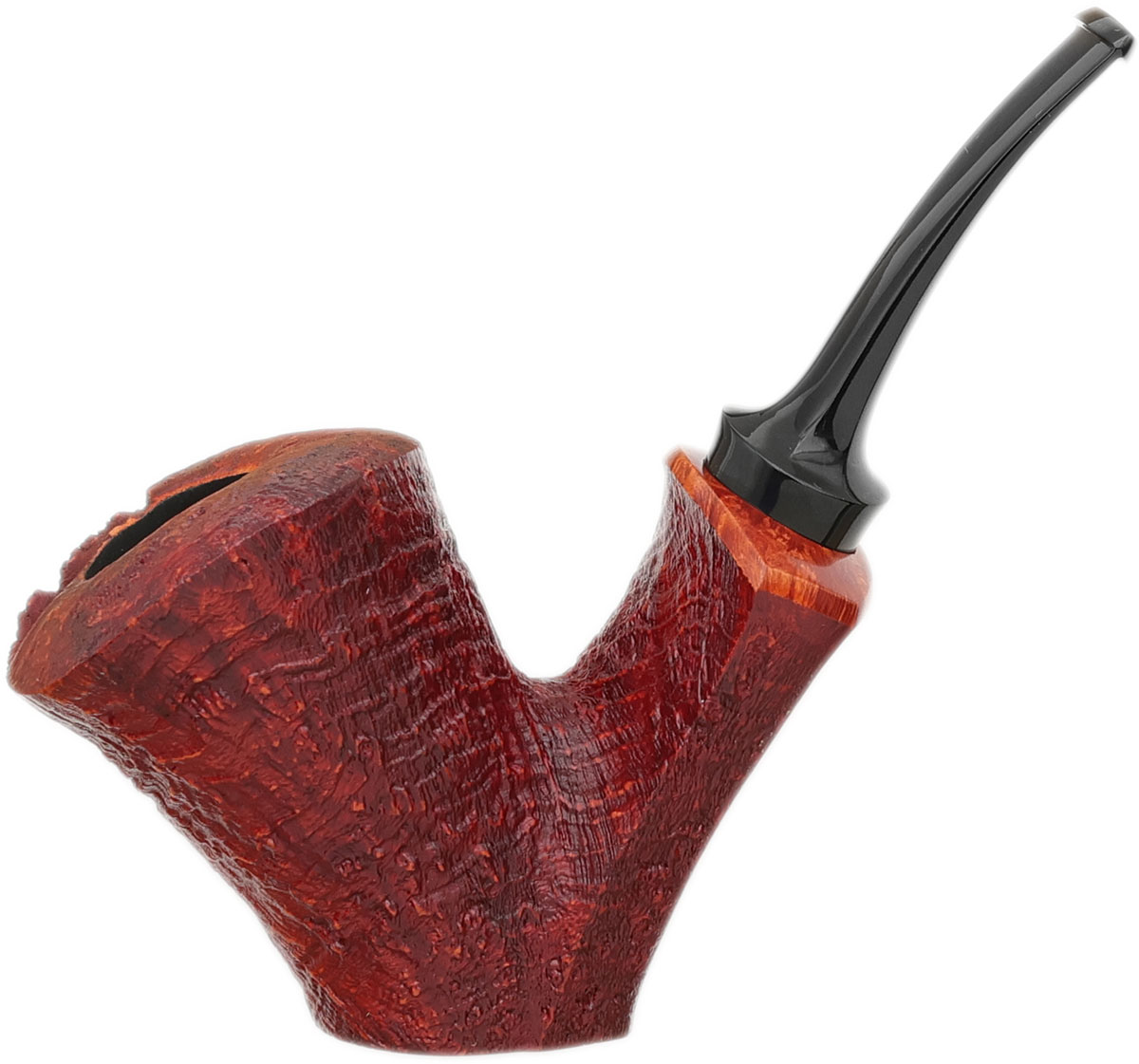 GH Zhang Red Sandblasted Bent Dublin Sitter (Jared Coles) (01)