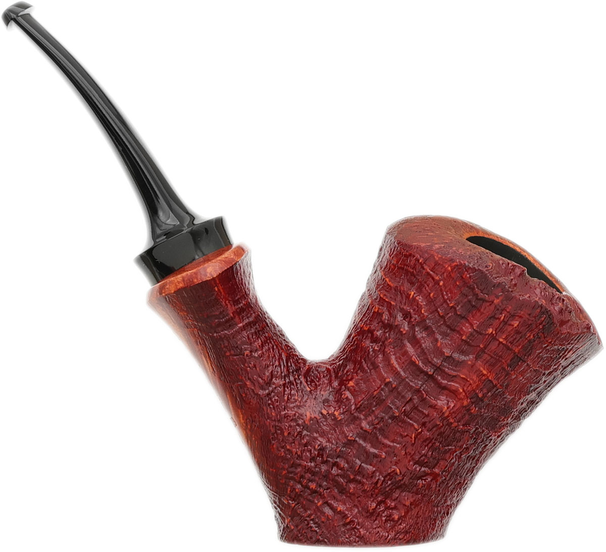 GH Zhang Red Sandblasted Bent Dublin Sitter (Jared Coles) (01)