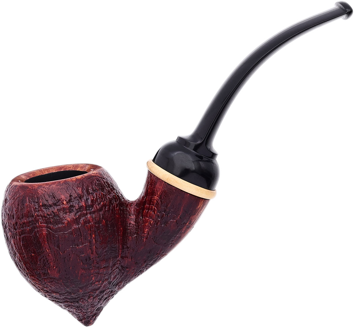 Red Sandblasted Acorn with Boxwood (JR) (01) Tobacco Pipe