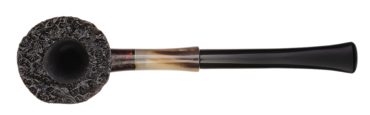 Bruno Nuttens Handmade Sandblasted Bent Dublin with Horn (A)