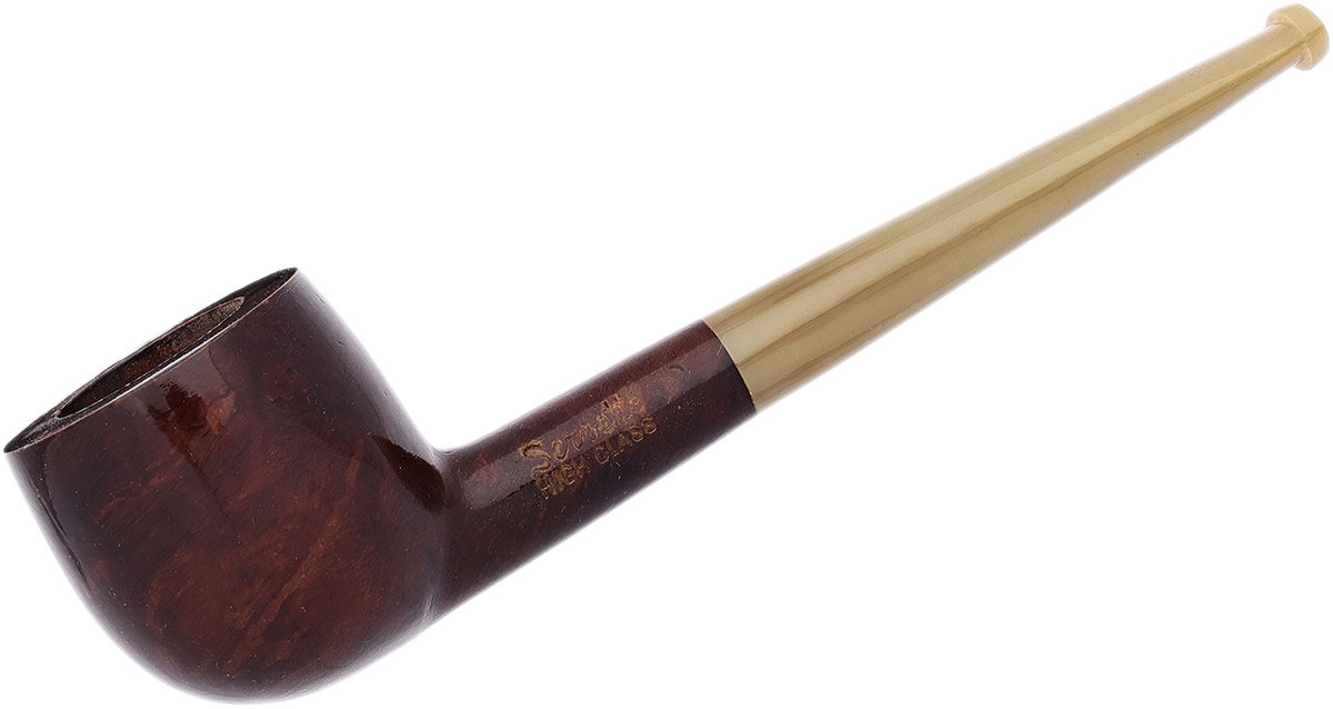 Smooth Pot with Horn Tobacco Pipe