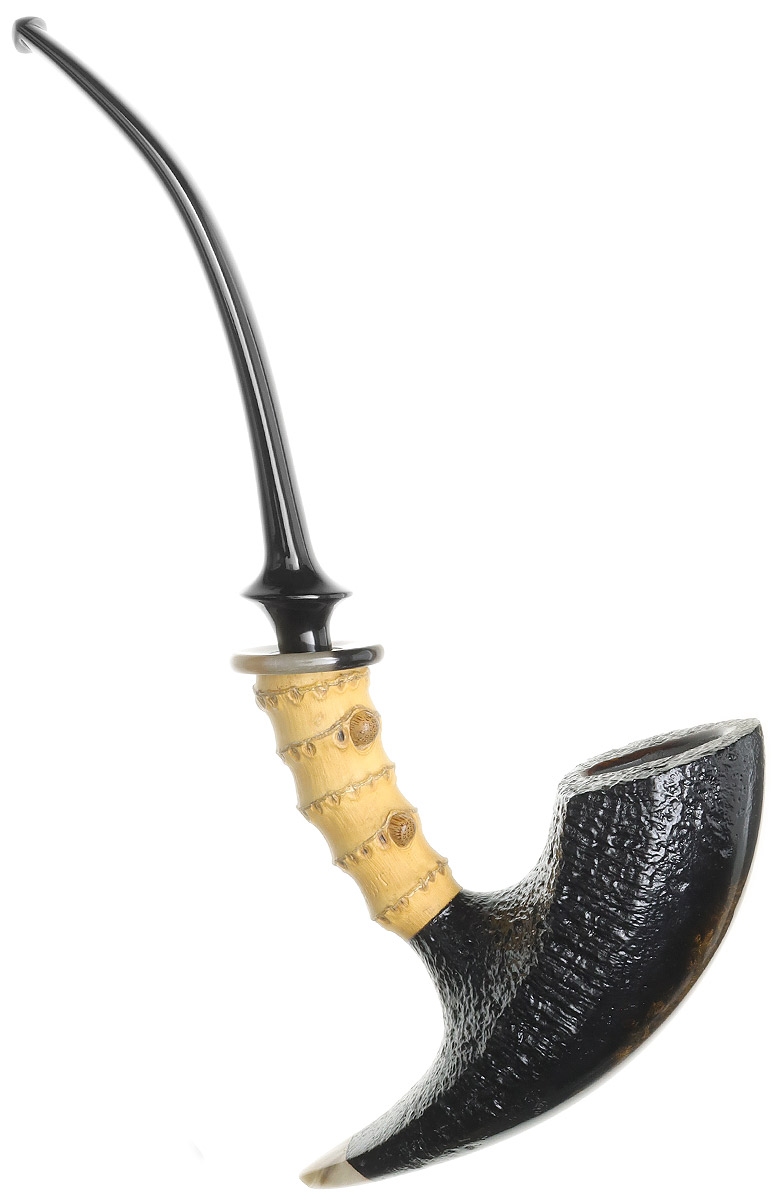 J. Mouton Partially Sandblasted Pickaxe with Bamboo and Horn