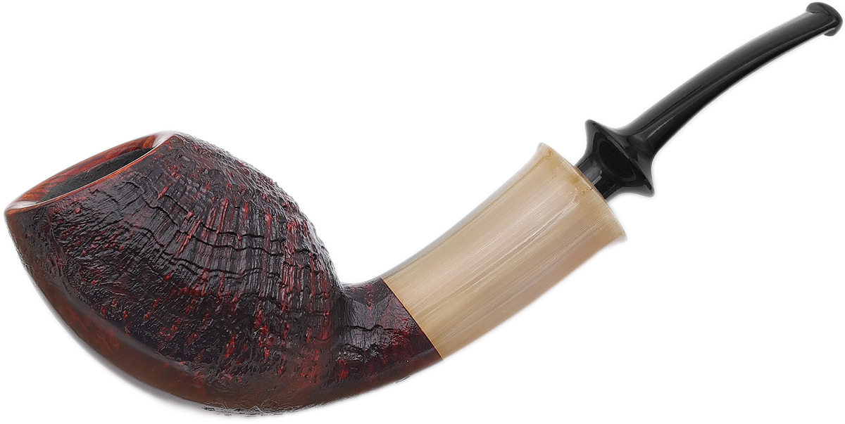 J. Mouton Sandblasted Bent Egg with Horn