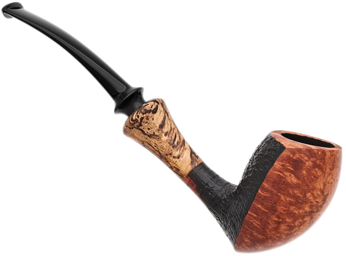 J. Mouton Partially Sandblasted Shield with Oak Burl