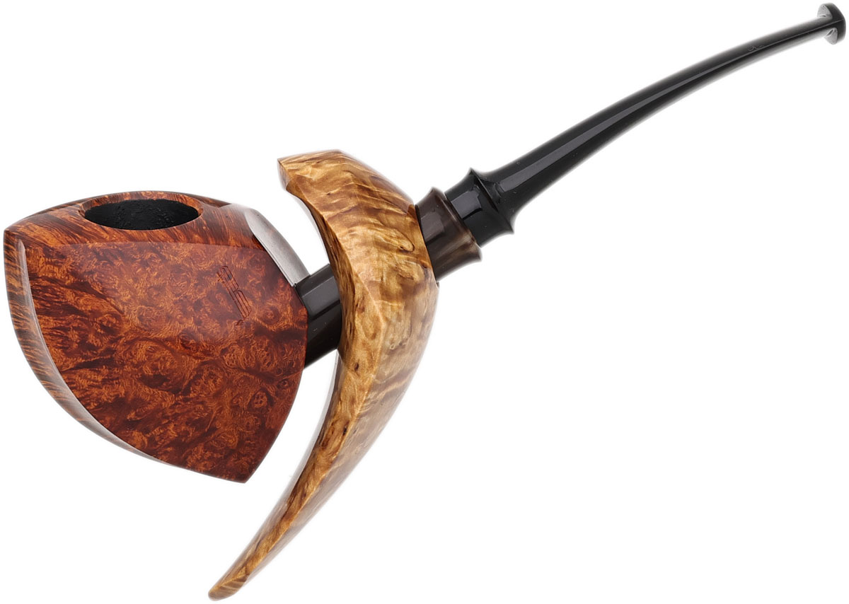 Brighton James Smooth Pierced Coma Fugu with Masur Birch and Horn