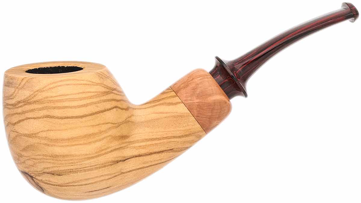 Austin Quinlan Smooth Olivewood Bent Apple with Briar