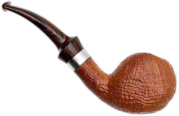 Danish Estate Tao Sandblasted Bent Apple with Silver (Unsmoked)