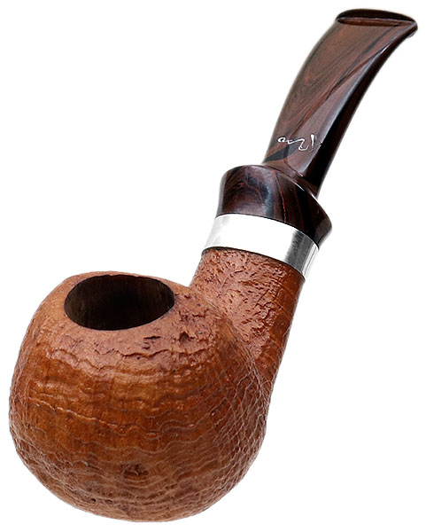 Danish Estate Tao Sandblasted Bent Apple with Silver (Unsmoked)
