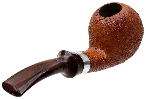 Danish Estate Tao Sandblasted Bent Apple with Silver (Unsmoked)