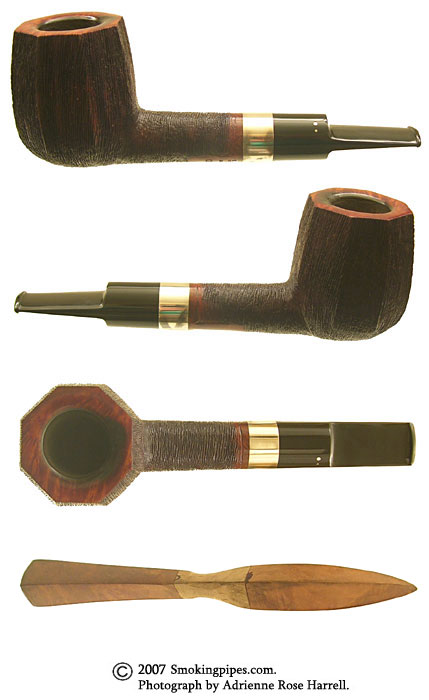 Danish Estate Poul Winslow Ekstra Rusticated Panel Billiard with Silver Band (E)