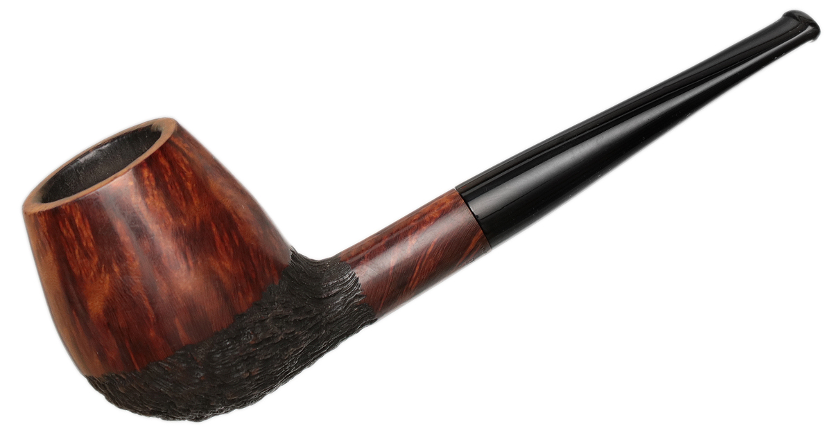 Danish Estates: W.O. Larsen Partially Rusticated Brandy Tobacco Pipe