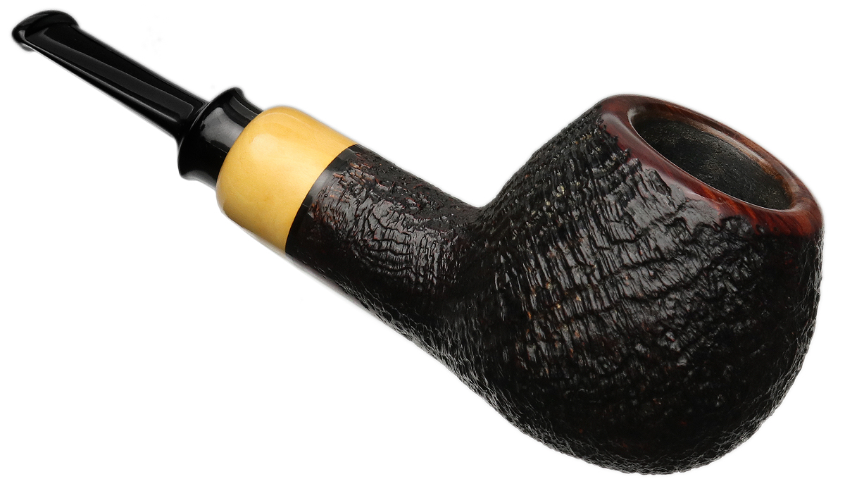 Jess Chonowitsch Sandblasted Apple with Boxwood Tobacco Pipe