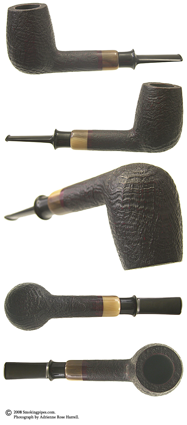 Danish Estate Former Sandblast Billiard with Horn Ferrule (9mm) (Unsmoked)