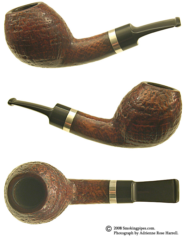 Danish Estate Jorn Larsen Sandblast Bent Brandy with Silver