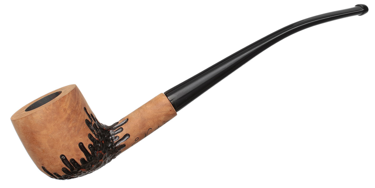 Danish Estate Nording Signature Natural Partially Rusticated Bent Pot (Unsmoked)