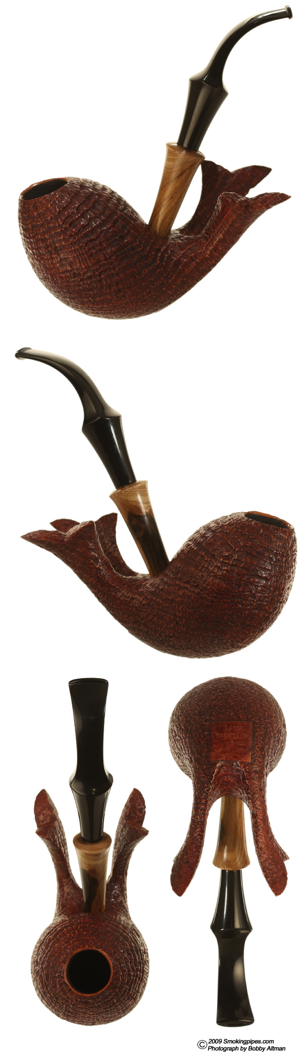 Danish Estate Lasse Skovgaard Sandblast Seal with Olivewood Ferrule (Unsmoked)